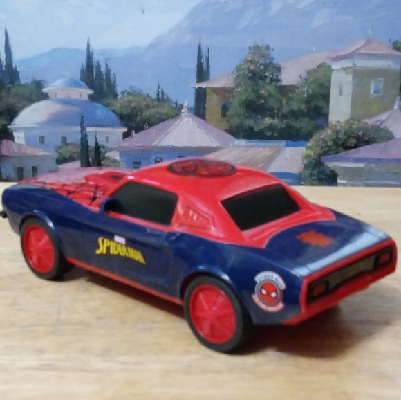 MARVEL SPIDERMAN💡Light & Sound 9" RARE VINTAGE Muscle Car,NICE 🎁 GIFT. - Picture 14 of 15